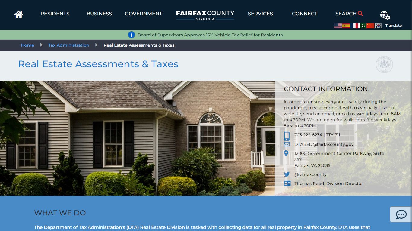 Real Estate Assessments & Taxes | Tax Administration