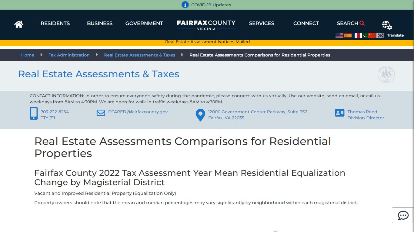 Real Estate Assessments Comparisons for Residential Properties